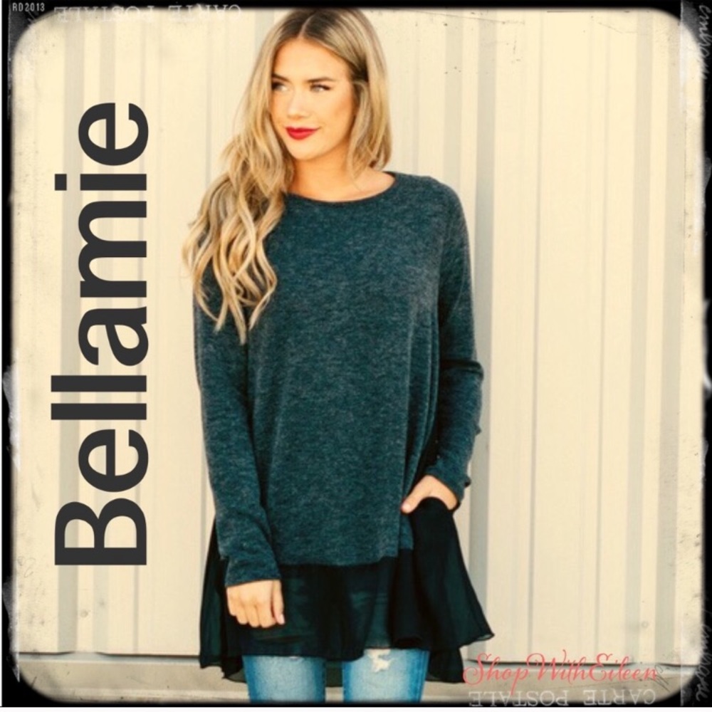 Charcoal Gray w/Black Contrast Trim Tunic